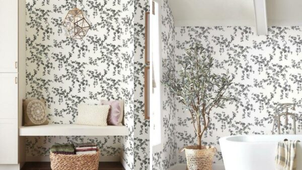 Redefining Your Kitchen With White Flower Wallpaper